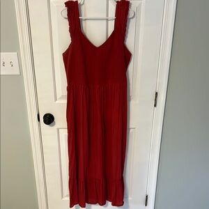 Old Navy(XLTall) Red Sleeveless V-Neck Sundress